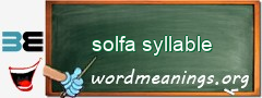 WordMeaning blackboard for solfa syllable